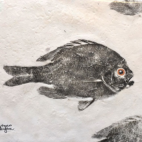 Artist Cat Wondergem (Gyotaku Prints)